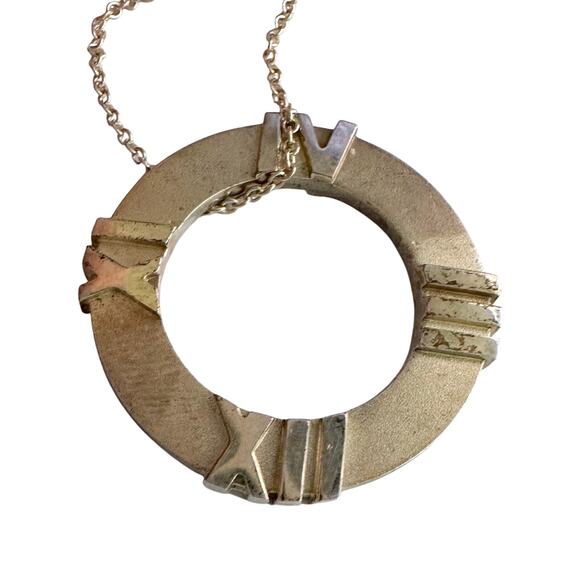Tiffany and Co Atlas Circle Pendant Necklace - Picture 1 of 13